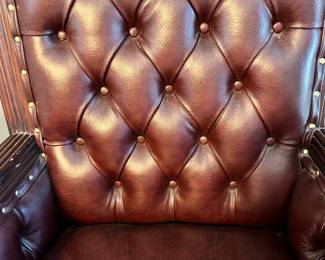 47 - $170.00  -  Leather office swivel rolling chair 40H x 24W x 21D