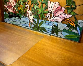 #40 - $90.00  -  Flamingo stained glass 16 1/2T x 46L