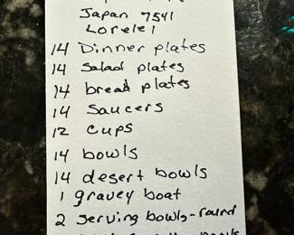 #80 - $150.00  -  Noritake Ivory China Japan 7541 Lorelel 103 pieces