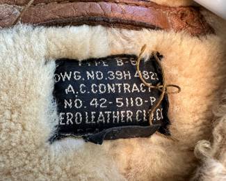 #53 - $150.00  -  WWII Aviators leather flight jacket