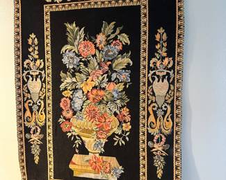 #57 - $60.00  -  Black tapestry 40 1/2 x 26 1/2