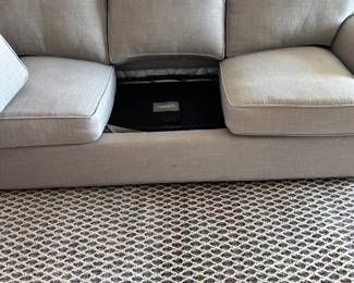 #19 - $250.00  -  Havertys light grey sofa bed 37H x 92W x 40D