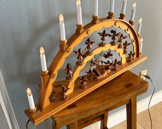 #6 - $90.00  - German Angel candelabra 16H x 28 1/2L x 31/2D works