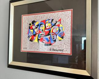 #4 - $ 110.00 - Picture Mardi Gras mask & hands  signed by Anatole Krasnyansky 222/495 19 x 16