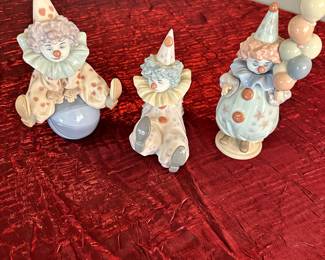 #92 - $60.00  -  Lladro clown set of three 
