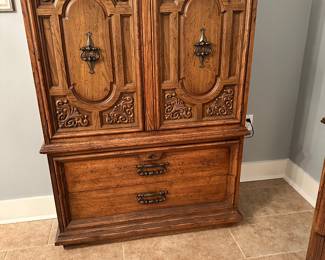 #26 - $175.00  -  American of Martinsville armoire  2 doors 4 drawers 57H x 40W  19D