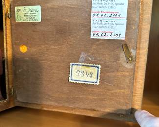 #43 - $68.00  -  Vintage Art deco wooden mantel clock with key - Glunny