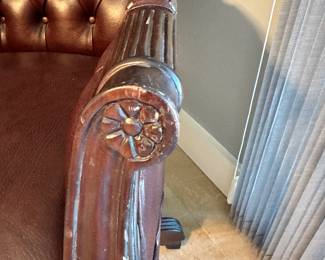 47 - $170.00  -  Leather office swivel rolling chair 40H x 24W x 21D