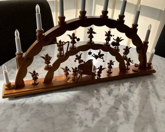 #6 - $90.00  - German Angel candelabra 16H x 28 1/2L x 31/2D works