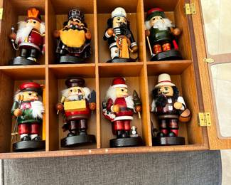 #8 - $90.00  - Wooden box of 8 - 6 inch German nutcrackers 13H x 15W x 4D