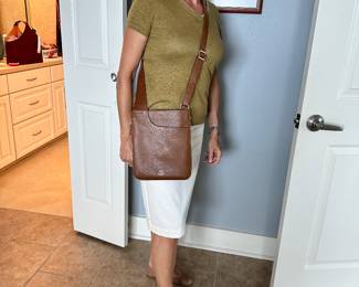 #134 - $68.00 - Brown leather Radley of London crossbody purse