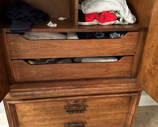 #26 - $175.00  -  American of Martinsville armoire  2 doors 4 drawers 57H x 40W  19D