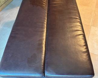 #44 - $100.00  -  Leather Ottoman hide-away rolling bed 16H x 46L x 28W
