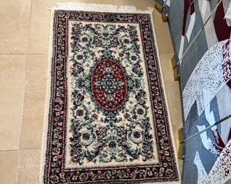 #54 - $68.00 -  small red and cream runner 43 x 24