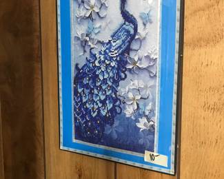 Framed and unframed Beaded art throughout house.