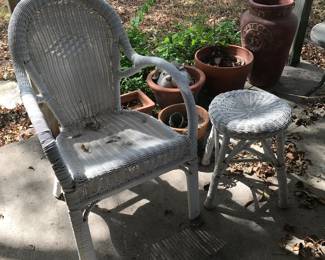 Wicker Chair and table