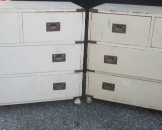 Pair of four drawer nightstands 