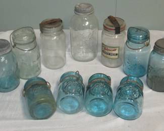 Vintage and antique mason jar collection 