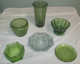 Vintage green glass