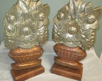 Aluminum and copper clad sculptures over wood