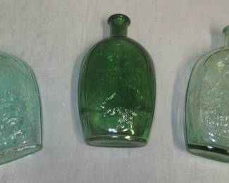 Green whiskey bottles 