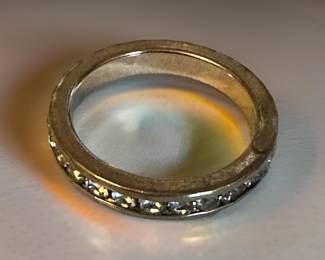 14k Diamond eternity band small/pinky ring