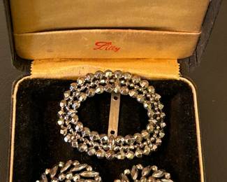 Lilly Dache Silver Earrings and Pin