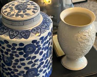 Lenox Vase and Vintage Chinese Container