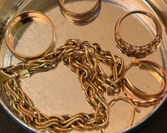 Assorted Sterling Silver and Gold Jewelry