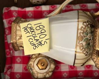 1890's Chocolate Pot w/ Cups