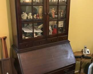 Antique Secretary Loaded w/ Collectibles