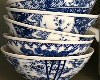 Vintage Chinese or Japanese Blue & White Porcelain Rice Tea Bowl