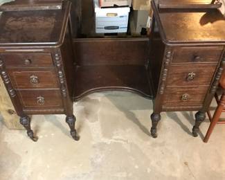 Art Deco French Vanity with-Tri-Fold Mirror