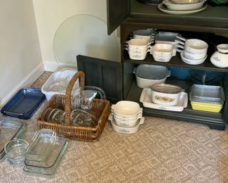 HUGE collection of Corningware Blue Cornflower pieces and Pyrex pieces in all sizes. 