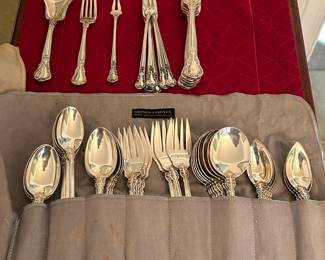 Gorham Chantilly sterling silver flatware (83 Pieces) and Reed & Barton Marlborough sterling flatware (42 Pieces).