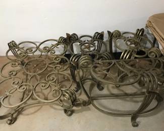 Metal and Glass Living Room Pieces - End Tables, Coffee Table and Hallway Table. Glass is included, but not pictured. 
