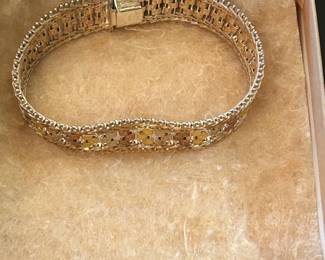 Yellow Gold & Sterling Silver Bracelet