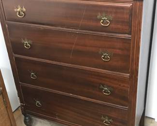 Antique Wood MCM Chest of Drawers