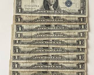  Group of 10 - 1957 $1 Silver Certificate Notes