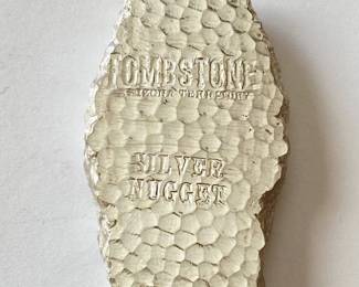 5 Ounce .999 Pure Silver Scottsdale Mint Tombstone Nugget Bar with COA and Mint Canvas Bag