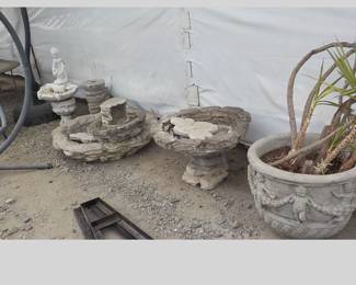 Concrete Fountains and planters