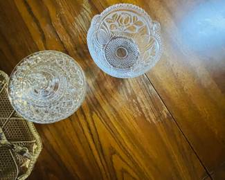 Vintage Cut Glass Candy Bowl