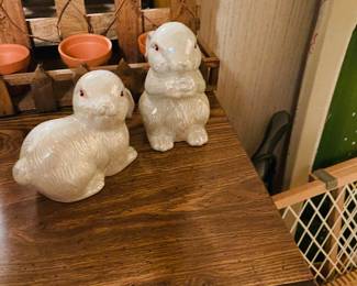 Ceramic Bunny Pair