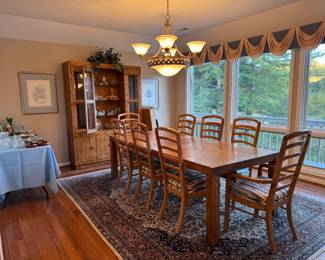 Diesel dining room table chairs and hutch