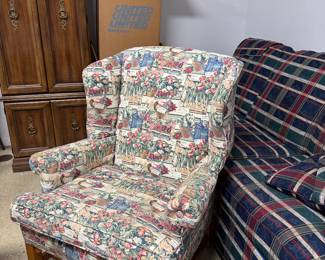 Love this garden fabric on the chair!