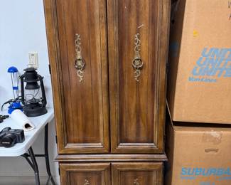 MCM sewing cabinet with Singer machine