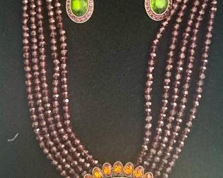 Heidi Daus “Dazzling Delight”Crystal Necklace & Earrings