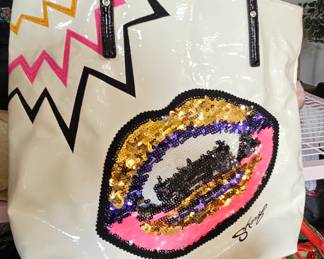 Vinyl/Sequined “Vampire Lip” Tote Bag