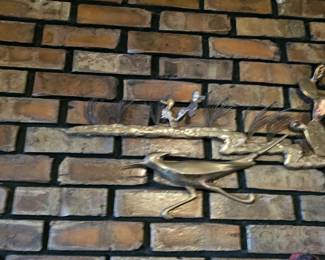 Mid 20th Century Brass Bijan Road Runner Wall Decor