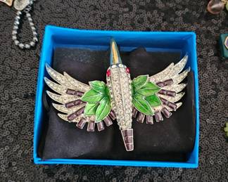 Rara Avis by Iris Apfel/Vida Artist Series Hummingbird with Multi Colored Crystals